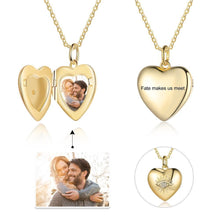 Load image into Gallery viewer, Custom 925 Sterling Silver ENGRAVING HEART PHOTO Necklace
