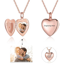 Carica l&#39;immagine nel visualizzatore di Gallery, Custom 925 Sterling Silver ENGRAVING HEART PHOTO Necklace
