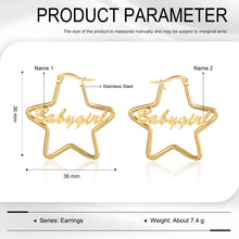 Load image into Gallery viewer, Custom STAR NAME Gold/White/Rose Gold Plated Earrings
