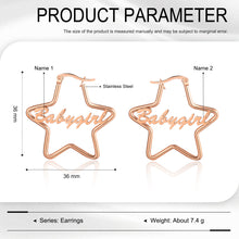 Load image into Gallery viewer, Custom STAR NAME Gold/White/Rose Gold Plated Earrings
