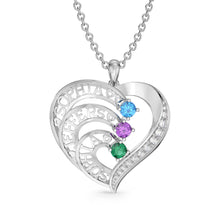 Carica l&#39;immagine nel visualizzatore di Gallery, Collana CUORE TRILOGY personalizzata in argento sterling 925
