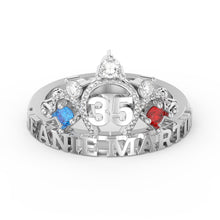 Carica l&#39;immagine nel visualizzatore di Gallery, Anello VITTORIA QUEEN personalizzato in argento sterling 925
