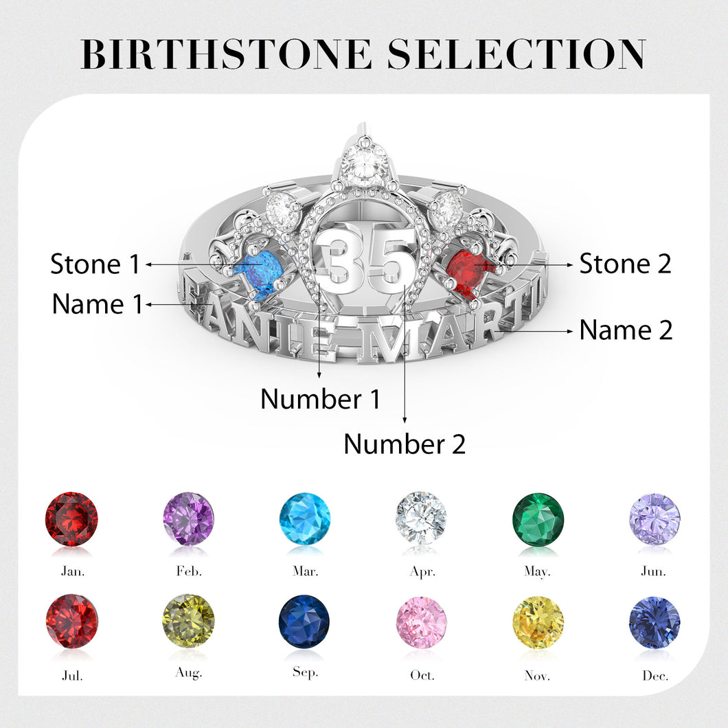 Anello VITTORIA QUEEN personalizzato in argento sterling 925