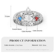 Carica l&#39;immagine nel visualizzatore di Gallery, Anello VITTORIA QUEEN personalizzato in argento sterling 925
