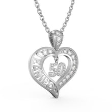 Load image into Gallery viewer, Custom 925 Silver Sterling NUMBER/NAME HEART Necklace
