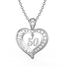 Carica l&#39;immagine nel visualizzatore di Gallery, Personalizzato 925 Argento Sterling NUMERO/NOME Collana CUORE
