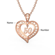 Load image into Gallery viewer, Custom 925 Silver Sterling NUMBER/NAME HEART Necklace
