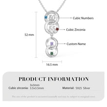 Load image into Gallery viewer, Custom 925 Sterling Silver NUMBER/NAME CIRCLE Necklace
