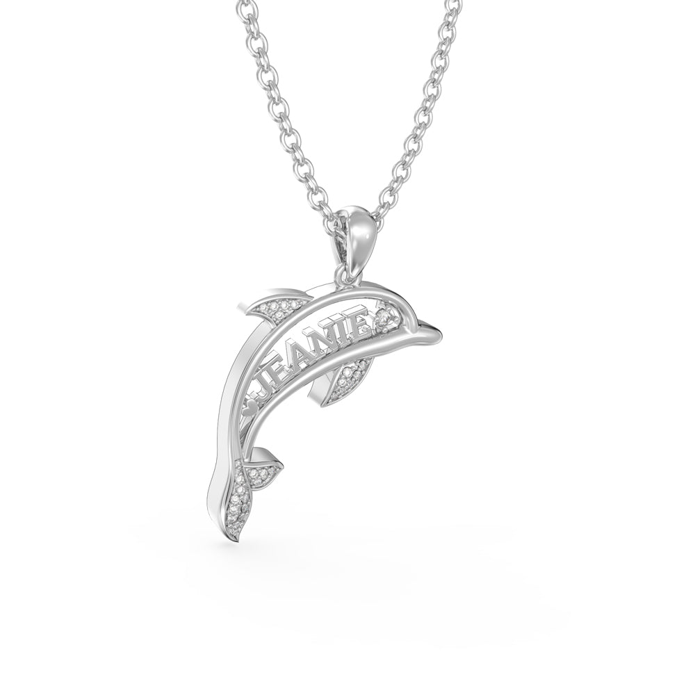 Custom925 Sterling Silver DOLPHIN Necklace