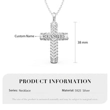 Load image into Gallery viewer, Custom 925 Sterling Silver CROSS NAME Necklace
