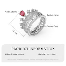 Carica l&#39;immagine nel visualizzatore di Gallery, Anello LILIBETH QUEEN personalizzato in argento sterling 925
