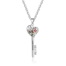 Load image into Gallery viewer, Custom 925 Sterling Silver HEART SHAPE KEY PENDANT Necklaces
