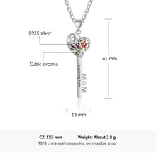 Carica l&#39;immagine nel visualizzatore di Gallery, Collane con PENDENTE CHIAVE A FORMA DI CUORE in argento sterling 925 personalizzato
