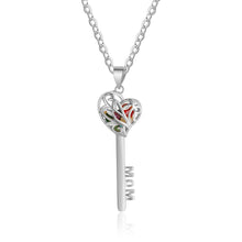 Carica l&#39;immagine nel visualizzatore di Gallery, Collane con PENDENTE CHIAVE A FORMA DI CUORE in argento sterling 925 personalizzato
