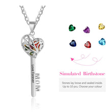 Load image into Gallery viewer, Custom 925 Sterling Silver HEART SHAPE KEY PENDANT Necklaces
