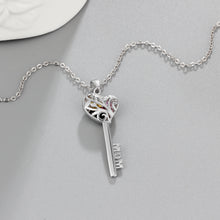 Load image into Gallery viewer, Custom 925 Sterling Silver HEART SHAPE KEY PENDANT Necklaces
