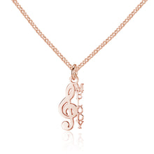 Load image into Gallery viewer, Custom 925 Sterling Silver TREBLE CLEF  NAME Necklace
