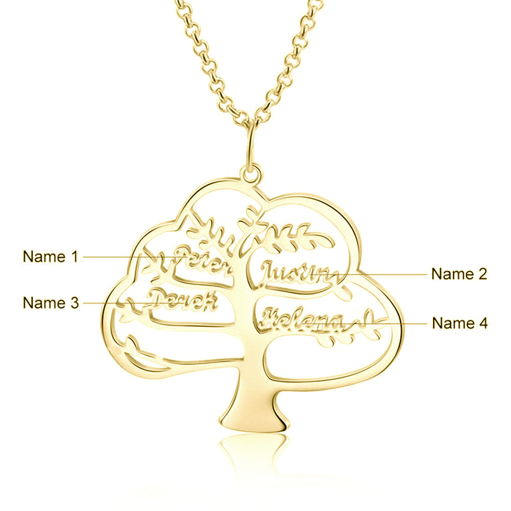 Collana personalizzata con NOME ALBERO in argento sterling 925