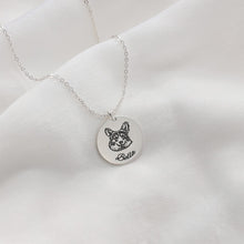 Carica l&#39;immagine nel visualizzatore di Gallery, Collana personalizzata RITRATTO FACCIA ANIMALE DOMESTICO in argento sterling 925
