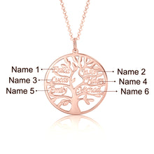 Load image into Gallery viewer, Custom 925 Sterling Silver TREE OF LIFE (up to 9) NAME Necklace
