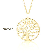 Load image into Gallery viewer, Custom 925 Sterling Silver TREE OF LIFE (up to 9) NAME Necklace
