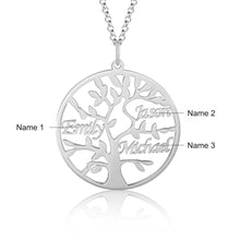 Load image into Gallery viewer, Custom 925 Sterling Silver TREE OF LIFE (up to 9) NAME Necklace
