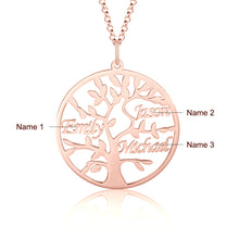 Load image into Gallery viewer, Custom 925 Sterling Silver TREE OF LIFE (up to 9) NAME Necklace
