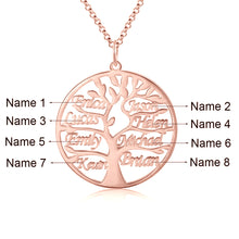 Carica l&#39;immagine nel visualizzatore di Gallery, Collana con NOME ALBERO DELLA VITA (fino a 9) in argento sterling 925 personalizzato
