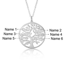 Load image into Gallery viewer, Custom 925 Sterling Silver TREE OF LIFE (up to 9) NAME Necklace
