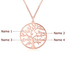 Carica l&#39;immagine nel visualizzatore di Gallery, Collana con NOME ALBERO DELLA VITA (fino a 9) in argento sterling 925 personalizzato
