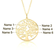 Load image into Gallery viewer, Custom 925 Sterling Silver TREE OF LIFE (up to 9) NAME Necklace
