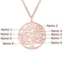 Carica l&#39;immagine nel visualizzatore di Gallery, Collana con NOME ALBERO DELLA VITA (fino a 9) in argento sterling 925 personalizzato
