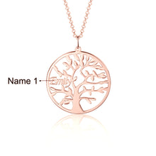 Load image into Gallery viewer, Custom 925 Sterling Silver TREE OF LIFE (up to 9) NAME Necklace
