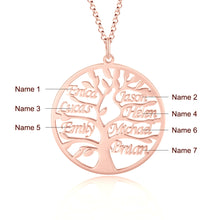 Load image into Gallery viewer, Custom 925 Sterling Silver TREE OF LIFE (up to 9) NAME Necklace
