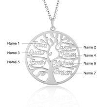 Carica l&#39;immagine nel visualizzatore di Gallery, Collana con NOME ALBERO DELLA VITA (fino a 9) in argento sterling 925 personalizzato
