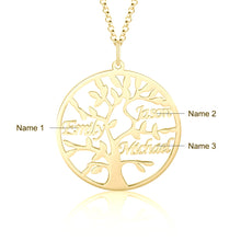 Carica l&#39;immagine nel visualizzatore di Gallery, Collana con NOME ALBERO DELLA VITA (fino a 9) in argento sterling 925 personalizzato
