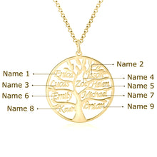 Carica l&#39;immagine nel visualizzatore di Gallery, Collana con NOME ALBERO DELLA VITA (fino a 9) in argento sterling 925 personalizzato
