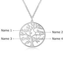 Carica l&#39;immagine nel visualizzatore di Gallery, Collana con NOME ALBERO DELLA VITA (fino a 9) in argento sterling 925 personalizzato
