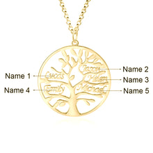 Carica l&#39;immagine nel visualizzatore di Gallery, Collana con NOME ALBERO DELLA VITA (fino a 9) in argento sterling 925 personalizzato
