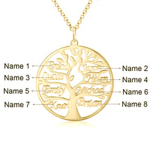 Load image into Gallery viewer, Custom 925 Sterling Silver TREE OF LIFE (up to 9) NAME Necklace
