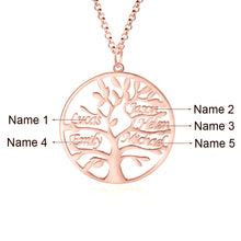 Carica l&#39;immagine nel visualizzatore di Gallery, Collana con NOME ALBERO DELLA VITA (fino a 9) in argento sterling 925 personalizzato
