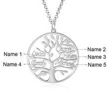 Load image into Gallery viewer, Custom 925 Sterling Silver TREE OF LIFE (up to 9) NAME Necklace
