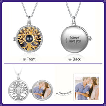 Carica l&#39;immagine nel visualizzatore di Gallery, Personalizzato 925 Sterling Silver FAMIGLIA PROIEZIONE PIETRA Collana FOTO
