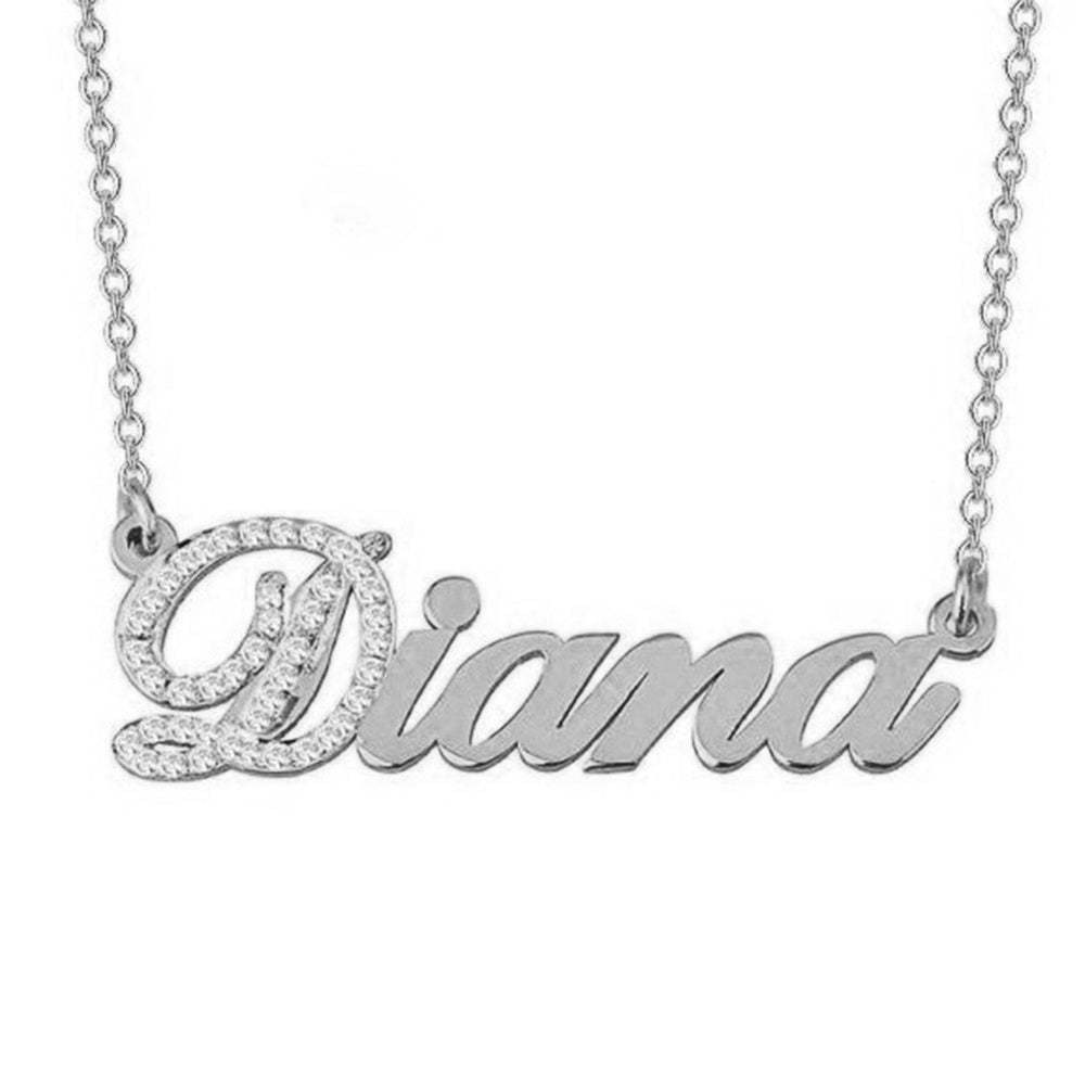 Collana NOME PIETRA PAVIMENTATA in Argento Sterling 925