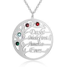 Carica l&#39;immagine nel visualizzatore di Gallery, Personalizzato ALBERO DELLA VITA BIRTHSTONES/NOME Collana
