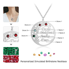 Load image into Gallery viewer, Custom TREE OF LIFE BIRTHSTONES/NAME Necklace
