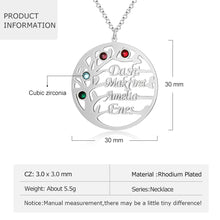 Load image into Gallery viewer, Custom TREE OF LIFE BIRTHSTONES/NAME Necklace
