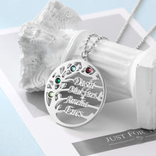 Load image into Gallery viewer, Custom TREE OF LIFE BIRTHSTONES/NAME Necklace
