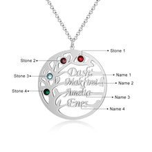 Carica l&#39;immagine nel visualizzatore di Gallery, Personalizzato ALBERO DELLA VITA BIRTHSTONES/NOME Collana
