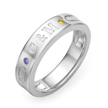 Carica l&#39;immagine nel visualizzatore di Gallery, Anello personalizzato COPPIA PRINCIPESSA in argento sterling 925
